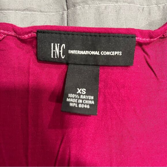 INC International Concepts Pink & White Tie Dye Studded Batwing Poncho Blouse XS - Picture 5 of 6